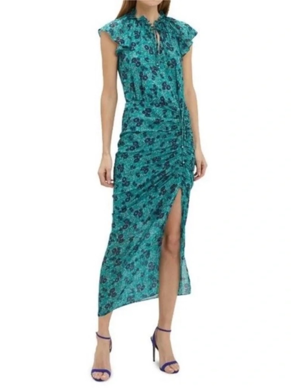 VERONICA BEARD Turqoise Multi Brynlee Silk Dress Sz 4